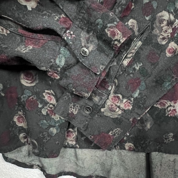 Rock & Republic Floral Button Down Shirt Womens XL Long Sleeve Top Blouse - Picture 6 of 12